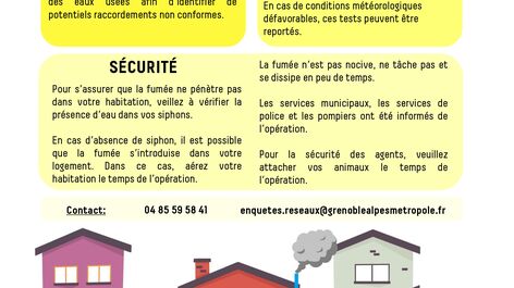 Tests à la fumée sur le réseau d'assainissement 